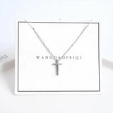 Mini Cross Clavicle Chain Necklace Female