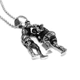 Sport Wrestling Pendant Necklace Stainless Steel Punk Hip Hop Men Pendant