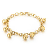 Stainless Steel Bead Pendant Bracelet for Women