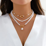 Tassel Pearl Choker Necklace for Women Baroque Pearl Chain Necklace