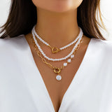 Tassel Pearl Choker Necklace for Women Baroque Pearl Chain Necklace