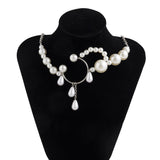 Tassel Pearl Choker Necklace for Women Baroque Pearl Chain Necklace