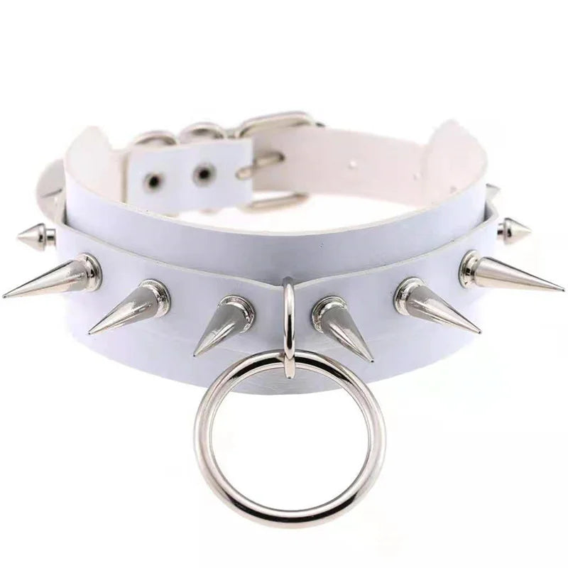 PU Punk Style Traction Rope Collar Chain Fun Traction Rope