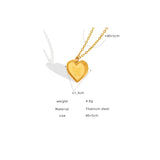 Love Pendant Necklace for Women Stainless Steel Frosted Peach Heart Jewelry