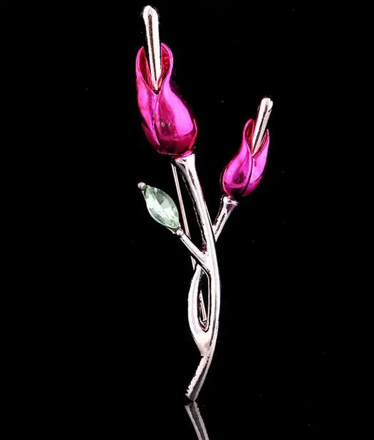 Personality Tulip Brooch Jewelry For Women/men Metal Scarf Wedding Gift