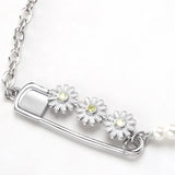 Vintage Stainless Steel Smiley Daisy Dice Bracelet