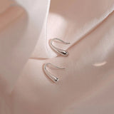 Water Drop Silver Rose Earrings 925 Sterling Silver Small Earring For Women Girl