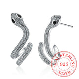 Personality Wave Snake Earrings Crystal Zircon Studs Piercing