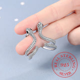 Personality Wave Snake Earrings Crystal Zircon Studs Piercing