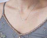 Golden Cursive Letter Necklace Stainless Steel Pendant