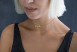 Golden Cursive Letter Necklace Stainless Steel Pendant