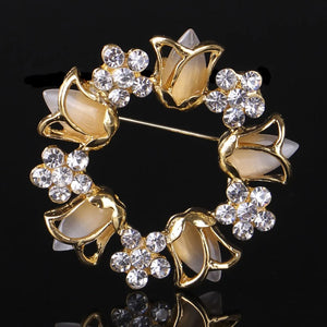Personality Wreath Brooch Jewelry Metal Scarf Wedding Gift