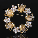 Personality Wreath Brooch Jewelry Metal Scarf Wedding Gift