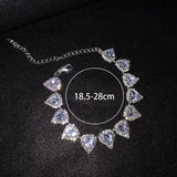 Zircon Pave Heart Bracelet Charms Bridal Crystal Rhinestone Bangle