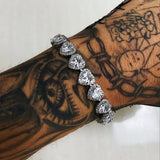 Zircon Pave Heart Bracelet Charms Bridal Crystal Rhinestone Bangle