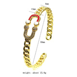 Personality Wave Bracelet Openning Zircon Cuff Jewelry