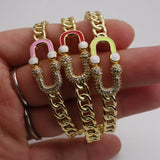 Personality Wave Bracelet Openning Zircon Cuff Jewelry