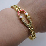 Personality Wave Bracelet Openning Zircon Cuff Jewelry