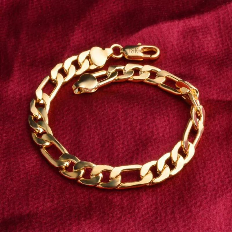 18K Three Chain Bracelet for Men, 12MM Wide