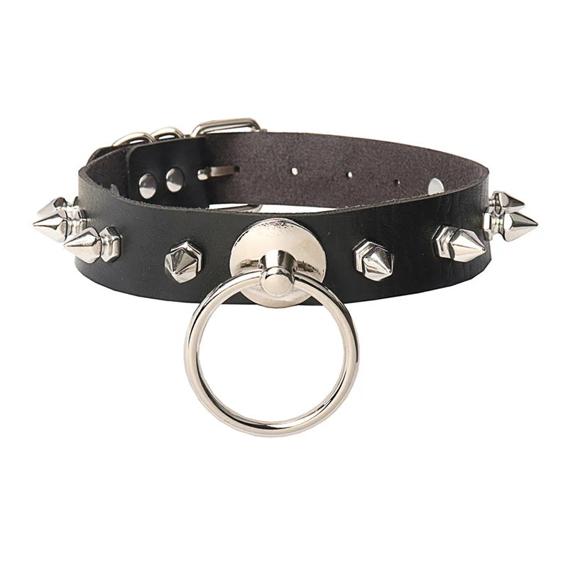 Punk Rivets Spiked Nails Women's Necklace Leather Collar