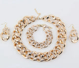 Exaggerated CCB Thick Chain Punk Jewelry Set