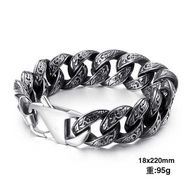Men's Stainless Steel Interlocking Totem Pattern Bracelet
