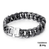 Men's Stainless Steel Interlocking Totem Pattern Bracelet