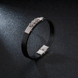 Retro Stainless Steel Tide Men's Leather Bracelet