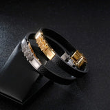 Retro Stainless Steel Tide Men's Leather Bracelet