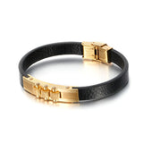 Retro Stainless Steel Tide Men's Leather Bracelet