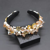 Baroque Crystal Pearl Headband Multicolor 903