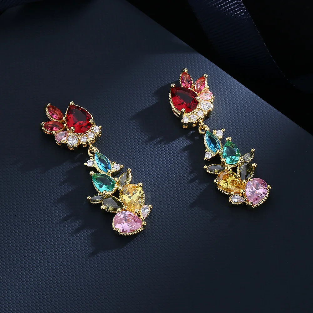 925 Silver Zircon Long Tassel Earrings for Women