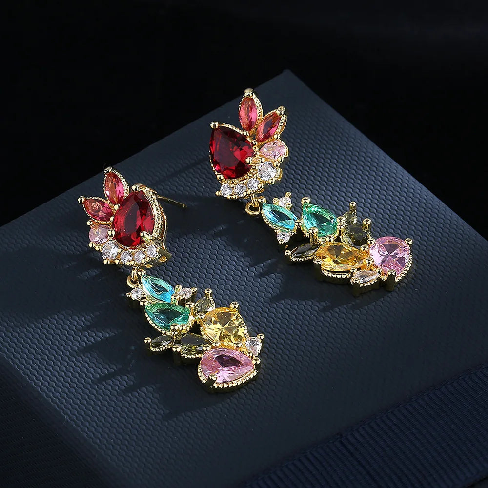 925 Silver Zircon Long Tassel Earrings for Women