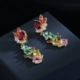 925 Silver Zircon Long Tassel Earrings for Women