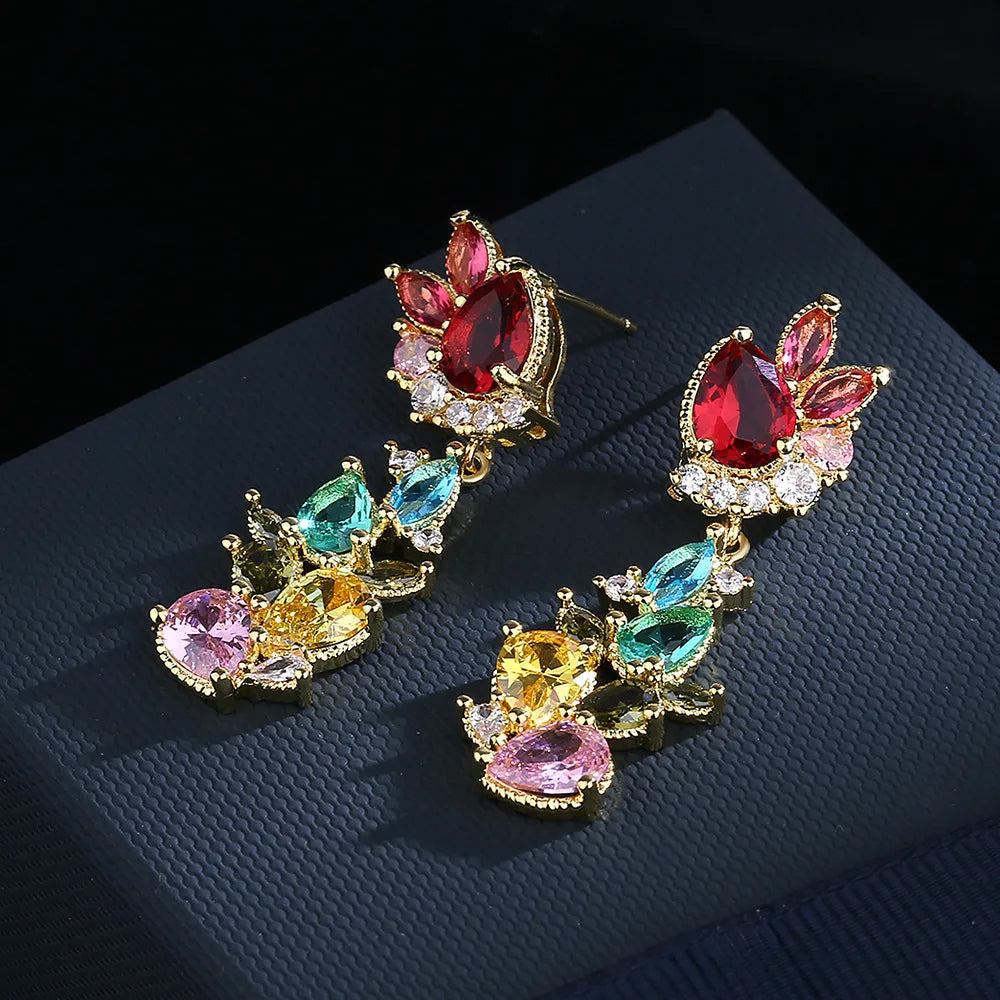 925 Silver Zircon Long Tassel Earrings for Women