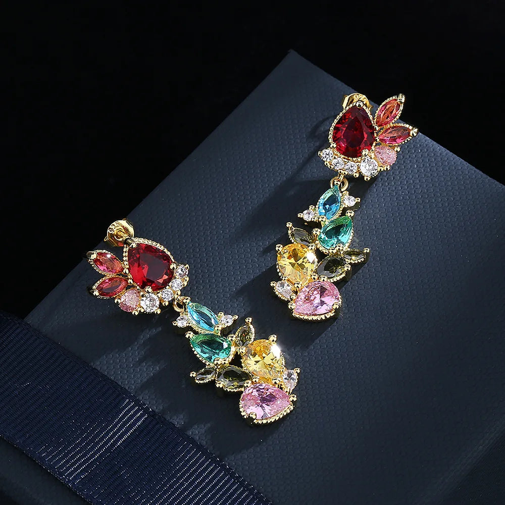 925 Silver Zircon Long Tassel Earrings for Women