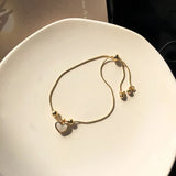 Charm Bracelet Love Shaped Hand Ornaments Metal Texture Daily Wear