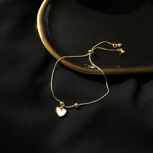 Charm Bracelet Love Shaped Hand Ornaments Metal Texture Daily Wear