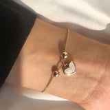 Charm Bracelet Love Shaped Hand Ornaments Metal Texture Daily Wear
