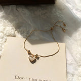 Charm Bracelet Love Shaped Hand Ornaments Metal Texture Daily Wear