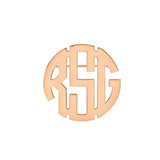 Personalized Geometric Circle Monogram Brooch Stainless Steel