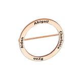 Personalized Geometric Circle Monogram Brooch Stainless Steel