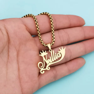 Personalized Flower Name Necklace Stainless Steel Collar Chain Gift
