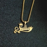 Personalized Flower Name Necklace Stainless Steel Collar Chain Gift