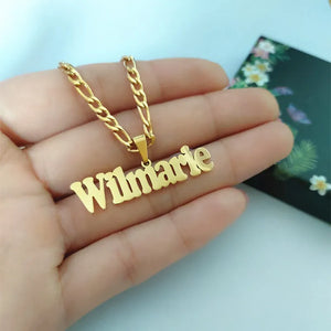 Custom Name Necklace Stainless Steel Jewelry Woman Letter Pendant Chain