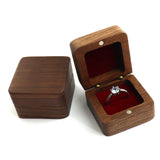 Personalized Wedding Ring Bearer Box Walnut Jewelry Square Display Case