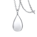 Personalized Teardrop Ashes Necklace - Grandma/Grandpa Memorial Jewelry
