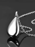 Personalized Teardrop Ashes Necklace - Grandma/Grandpa Memorial Jewelry