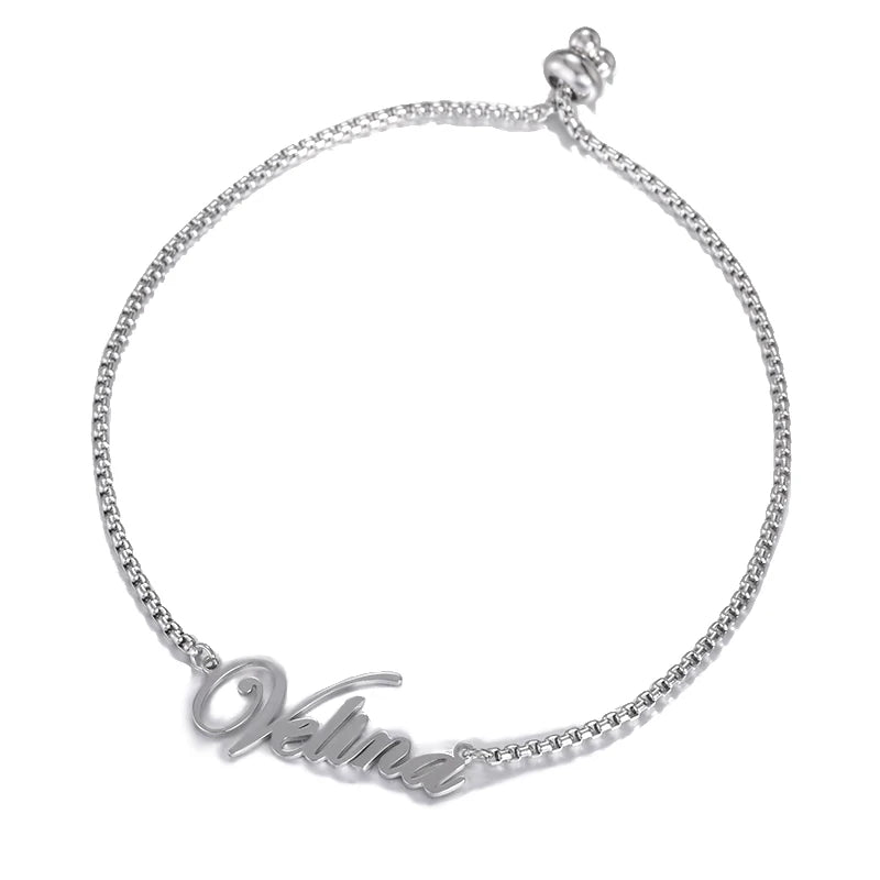 Personalized Baby Name Bracelet Stainless Steel Adjustable Bracelet