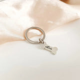 Personalized Dog Name Keychain Bone Shape Engraved Stainless Steel